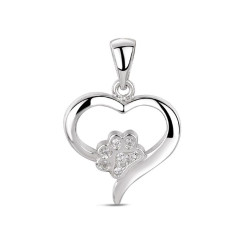 Colgante de circonita corazón con huella de 16 mm