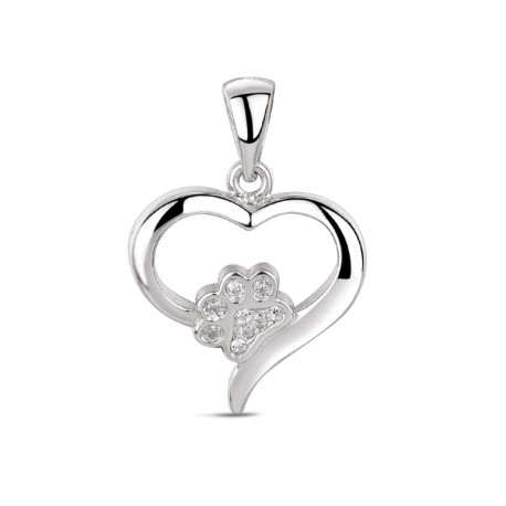 Colgante de circonita corazón con huella de 16 mm