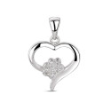 Colgante de circonita corazón con huella de 16 mm