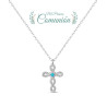 Colgante con cadena de plata rodiado cruz rizada d