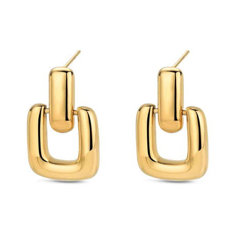 Pendientes de acero 316 chapado 18 kt de 25 mm 
