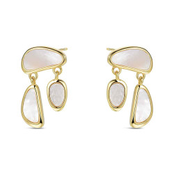 Pendiente de plata chapado piezas irregulares