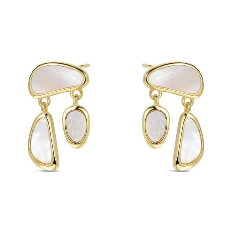 Pendiente de plata chapado piezas irregulares