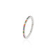 sortija de plata rodiada con zirconitas multicolor