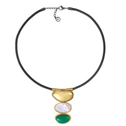 COLLAR ACERO IP PIEDRA NAT MADRE SRA