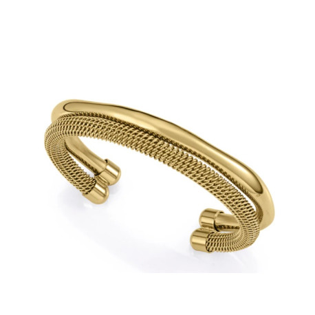 PULSERA ACERO IP DORADO RIGIDA SRA