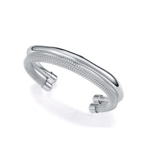 PULSERA ACERO CHAPADO PLATA RIGIDA SRA 