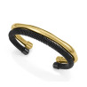 PULSERA ACERO IP DORADO Y NEGRO RIGIDA SRA