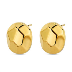 Pendientes de acero 316 chapado 18 kt oval 