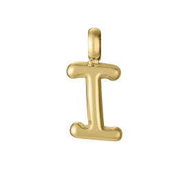Colgante de acero Ip dorado letra I para collar