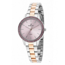 RELOJ NOWLEY SEÑORA ACERO IP ROSA
