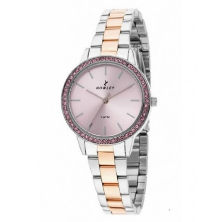 RELOJ NOWLEY SEÑORA ACERO IP ROSA