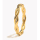 anillo trenzado de acero inoxidable dorado 