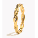 anillo trenzado de acero inoxidable dorado 