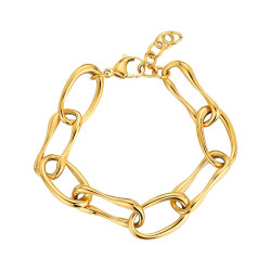 PULSERA DE ACERO CHAPADO OVALO Y PIEZAS IRREGULARE