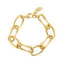 PULSERA DE ACERO CHAPADO OVALO Y PIEZAS IRREGULARE
