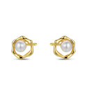 PENDIENTE DE PLATA CHAPADO 10MM CON PERLA 