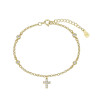 pulsera de plata chapada chatones y cruz