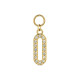 CHARM DE ACERO CHAPADO OVALO CON CRISTALES