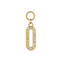CHARM DE ACERO CHAPADO OVALO CON CRISTALES