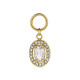 CHARM DE ACERO INOXIDABLE OVALO CRISTAL Y CIRCONIT