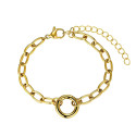 PULSERA PARA CHARM DE ACERO 316 CHAPADO 18KT 16+5