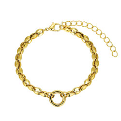 PULSERA PARA CHARM DE ACERO CHAPADO 17+5