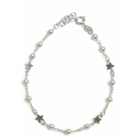 PULSERA DE PLATA PERLA BLANCA COMU.