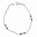 PULSERA DE PLATA BOLAS VERDE-PERLA