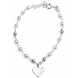 PULSERA DE PLATA   PELAS CORAZON