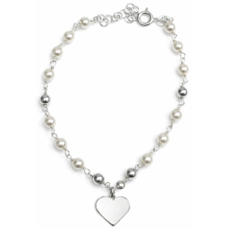 PULSERA DE PLATA   PELAS CORAZON