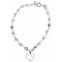 PULSERA DE PLATA   PELAS CORAZON
