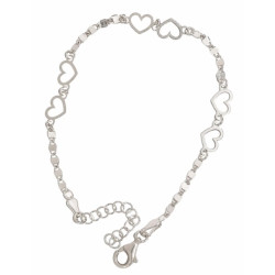 PULSERA DE PLATA DOBLE CORAZON