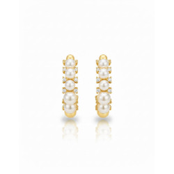 Pendiente de plata chapada perlas