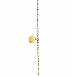PULSERA DE PLATA CHAPADA CON DISCO