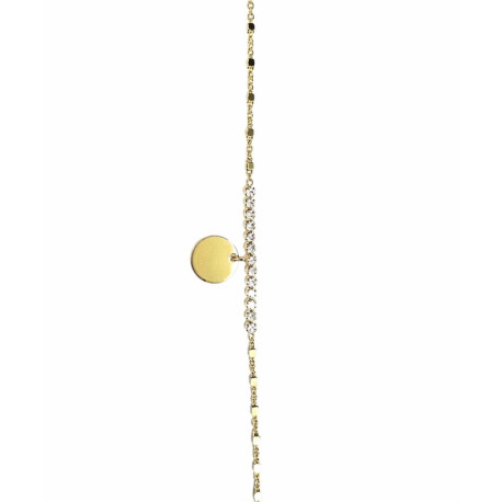 PULSERA DE PLATA CHAPADA CON DISCO