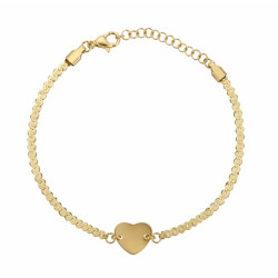 PULSERA DE PLATA CHAPADA TRENZA-CORAZON