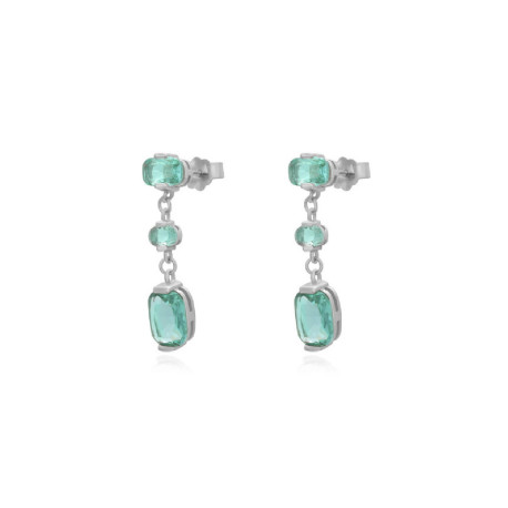 Pendientes de plata rodiada Largos