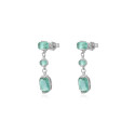 Pendientes de plata rodiada Largos