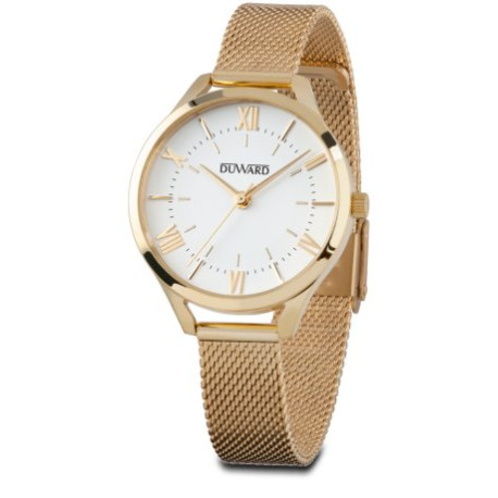 RELOJ DE ACERO BRAZALETE NEGRO Y ROSA