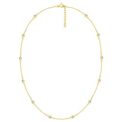 Gargantilla de plata chapada en oro circonitas 