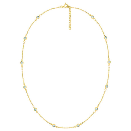 Gargantilla de plata chapada en oro circonitas 