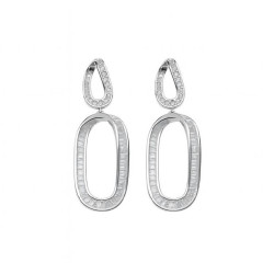 pendientes de plata rodiado largos circonitas