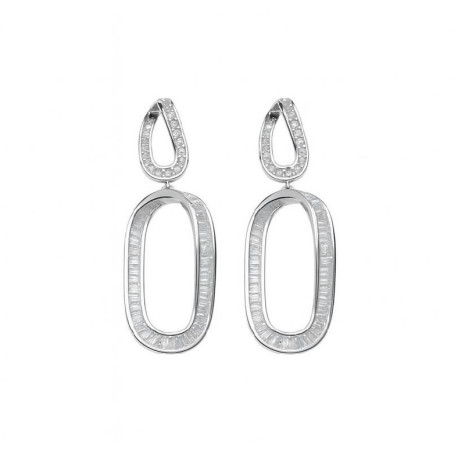 pendientes de plata rodiado largos circonitas