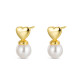 PENDIENTE DE PLATA CHAPADA CORAZON CON PERLA