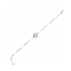PULSERA DE PLATA PERLA CON VIRGEN NIÑA