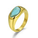 Anillo de acero 316 chapado 18 kt turquesa 8.6 mm 