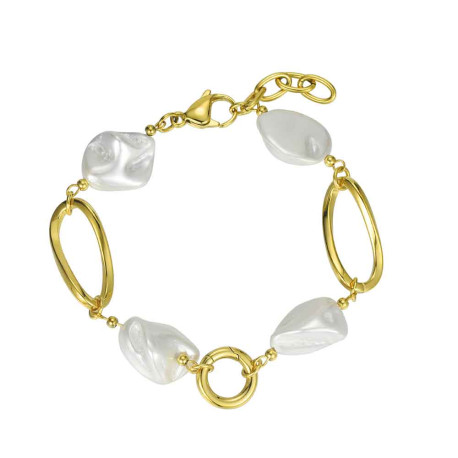 Pulsera para charm de acero 316 chapado 18 kt 