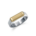 ANILLO ACERO E IP DORADO SELLO FASHION