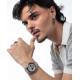 PENDIENTE ACERO IP NEGRO PLACA SR FASHION